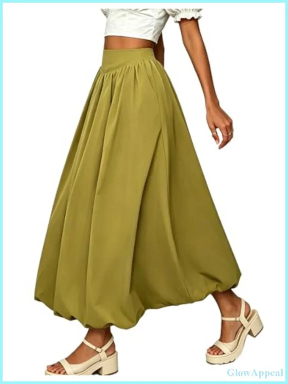 Y2K Bubble Maxi Skirt for Women High Waisted A-Line with Pockets